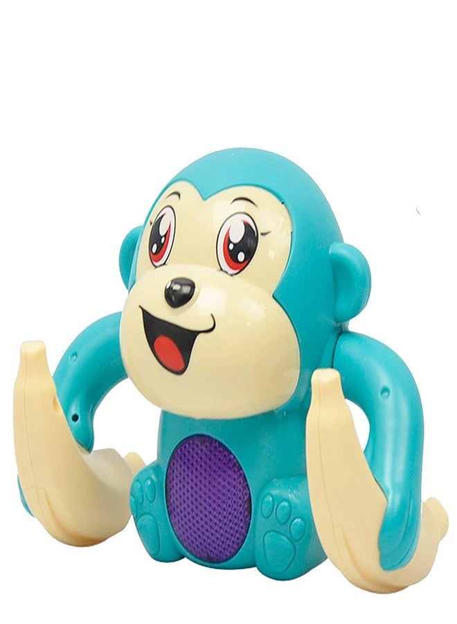 Storio 360 Degree Rotation Dancing and Tumbling Monkey with Banana,Light and Sound Toy for Kids - Multicolor - Image 1
